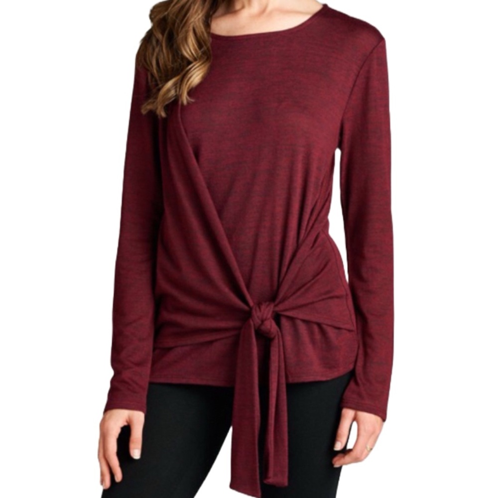 Burgundy Knotted Top
